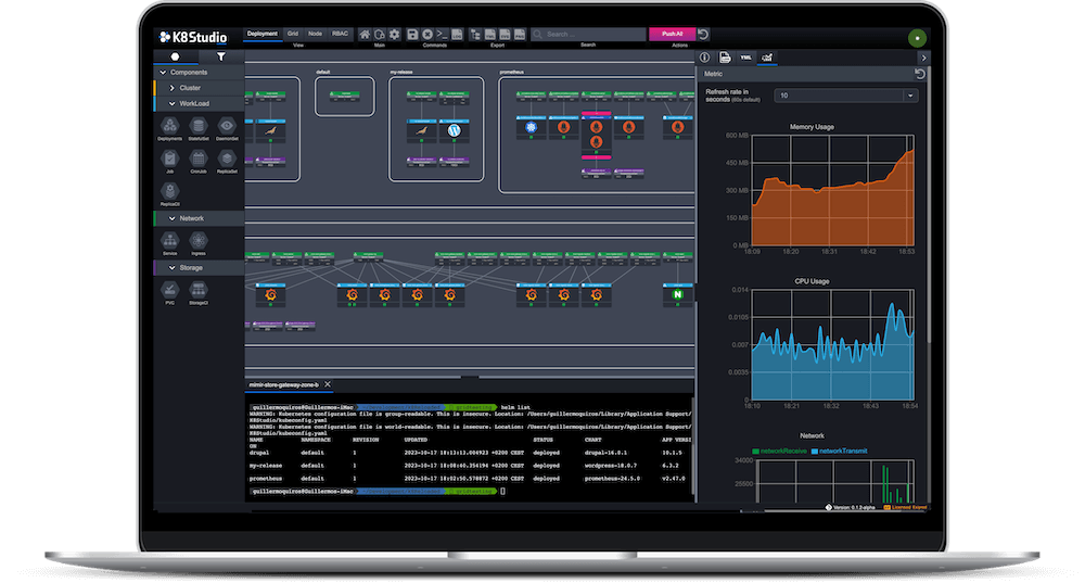 K8Studio, una GUI para administrar e interactuar fácilmente con Kubernetes, alternativa a Lens o k9s