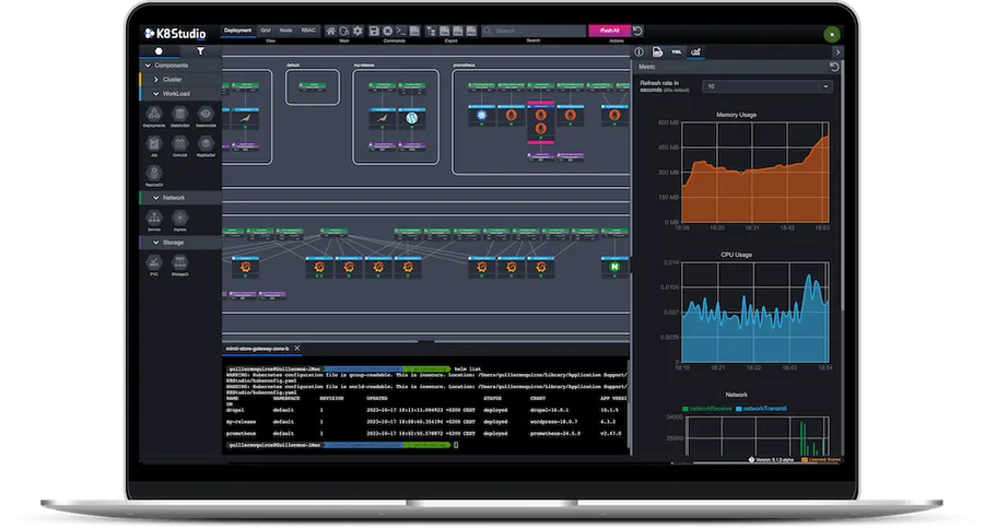 K8Studio, una GUI para administrar e interactuar fácilmente con Kubernetes, alternativa a Lens o k9s