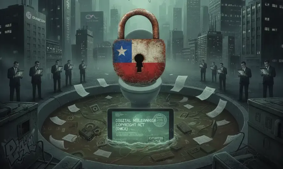 Atención: La amenaza de la DMCA en Chile para la libertad tecnológica y la criminalización de la innovación  (Imagen generada con Google Gemini)